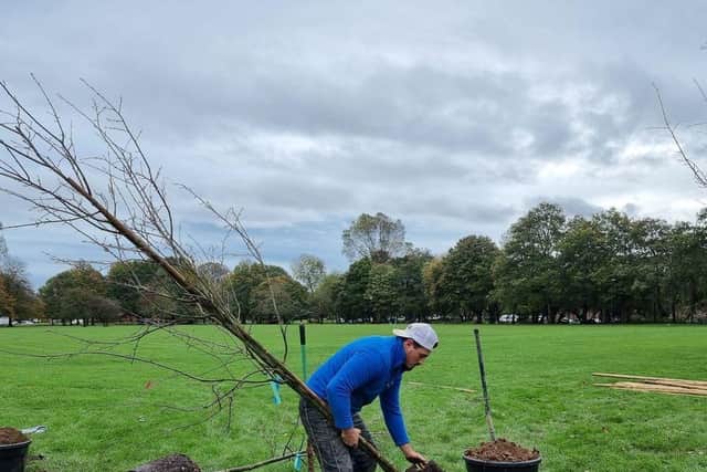 Chichester College planted 12 Amelanchier trees on the front of it campus yesterday (November 3).