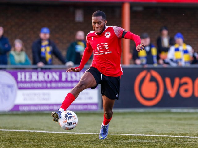 Action from Eastbourne Borough's 1-0 win over St Albans in National League South