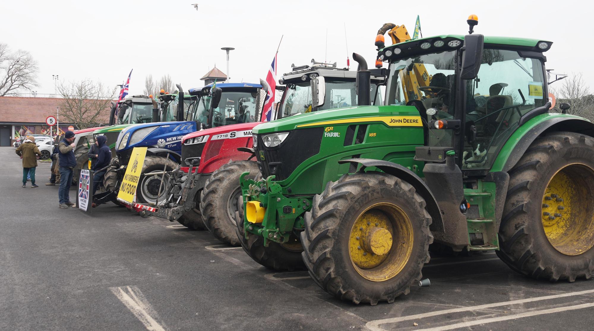 Farmers from all over West Sussex took part - driving a tractor convoy to supermarkets across the county.