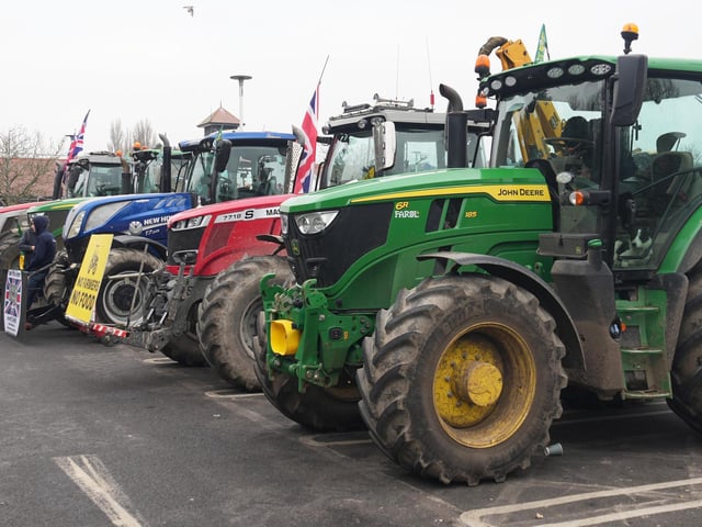 Farmers from all over West Sussex took part - driving a tractor convoy to supermarkets across the county.