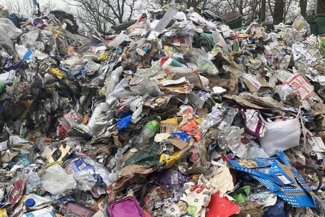 Battery-operated lights sparked a fire in a council recycling bin lorry