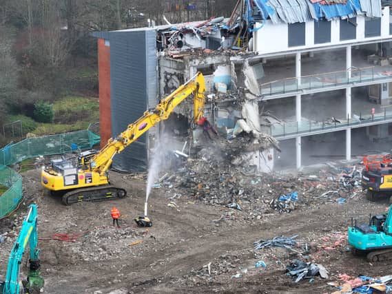 The demolition is part of a planning application to build three new buildings