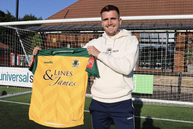 Horsham’s first signing of the summer, defender Bobby Price (pictured), is a winner who wants success, says manager Dominic Di Paola. Picture courtesy of Horsham FC
