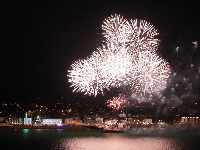 A spectacular display of fireworks, launched from Worthing Pier, lit up the night sky on Saturday
