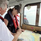 Eastbourne and Willingdon MP Caroline Ansell joined the Maritime Volunteer Service (MVS) charity for a boat trip out to the recently decommissioned Royal Sovereign Lighthouse. Picture: Caroline Ansell