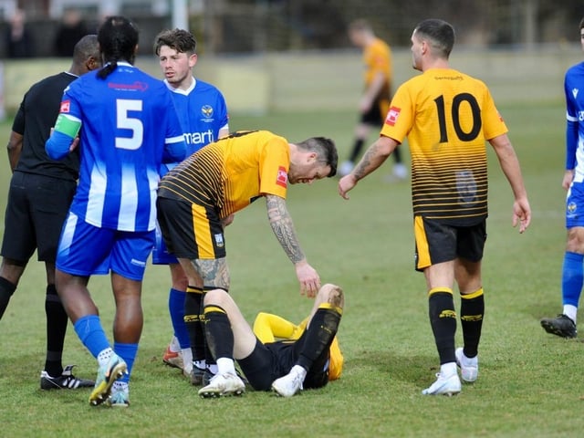 Action from Littlehampton Town's 1-1 draw with East Grinstead Town in the Isthmian south east division at The Sportsfield