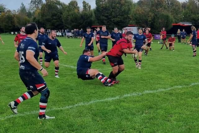 The challenging wet conditions didn't stop Haywards Heath RFC securing four try bonus point | Contributed by HHRFC