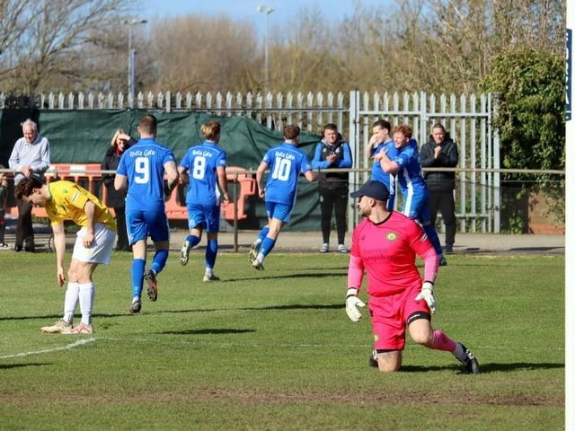 Action from Selsey's 4-3 win over Godalming in the SCFL Division 1
