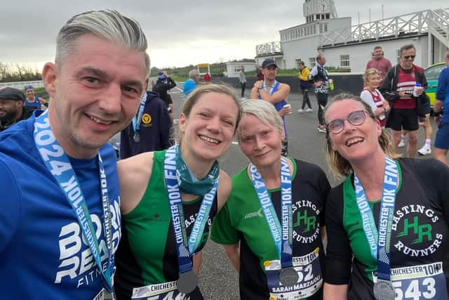 Hastings Runners at the Chi 10k - Chris Hawkes, Claire Thomas, Sarah Marzaioli and Susan Rae | Contributed picture