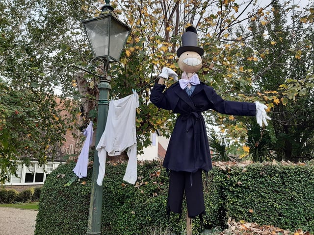 Some of the super scarecrows created for the Ferring Scarecrow Festival 2022, raising money for 1st Ferring Scouting Group. Some have pumpkins displaying a letter, five in North Ferring and nine in South Ferring. Unscramble them to enter the prize draw. Trail maps available at Brown's Natural Pet store.