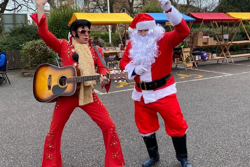 Entertainment at Care for Veterans' Christmas market