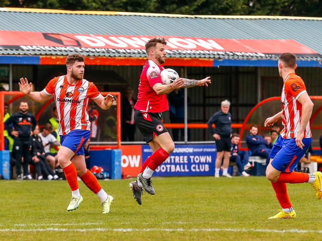 Action from Eastbourne Borough's defeat at Braintree in the National Lague South