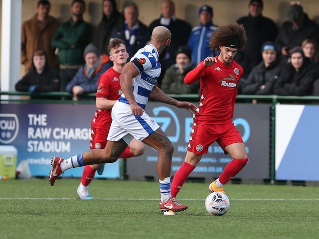 Action from Worthing FC's defeat at Oxford City in National League South