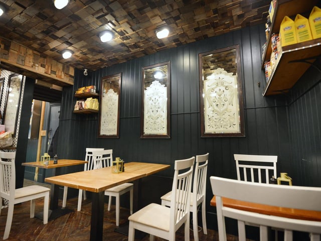 The inside eating area. La Delizia also has outside tables for those who want to watch the world go by.