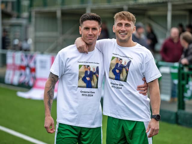 City's players wore t-shirts before the game featuring a picture of Grame Gee | Picture: Neil Holmes