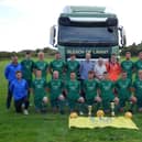 Lavant FC's players and sponsors celebrate the homecoming