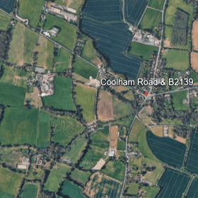 Queueing traffic has been reported, after a collision on B2139 Coolham Road. Photo: Google Earth