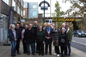 Members of the local community with Horsham District Council chairman David Skipp and councillors in the newly refurbished area.