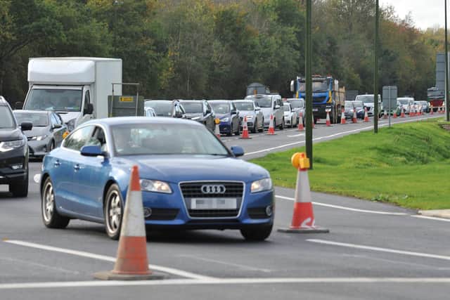 New traffic lights are being blamed for huge snarl-ups on the A264 north of Horsham. Photo: Steve Robards SR2210281