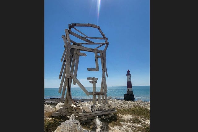Sculptures created from waste in Beachy Head (photo from Stewart Philbrook)