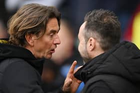 Brentford manager Thomas Frank didn’t criticise his Brighton counterpart Roberto De Zerbi for his celebratory antics at the Amex (Photo by Mike Hewitt/Getty Images)