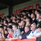 Crawley Town fans at the Broadfield Stadium on Saturday. Picture: Natalie Mayhew/ButterflyFootball