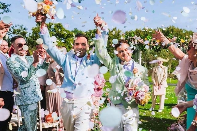 Ceramicist Adam Johnson and graphic designer Dan Mackey from Make It 11 have 'the wedding of the year' on Big Gay Wedding with Tom Allen. Picture: Sidey Clark Photography
