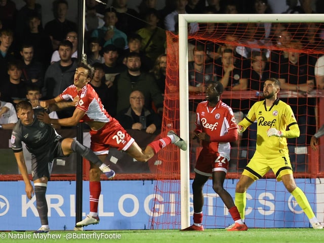 Crawley Town drew 1-1 with MK Dons at the Broadfield Stadium - here are fans, actions and goal celebrations