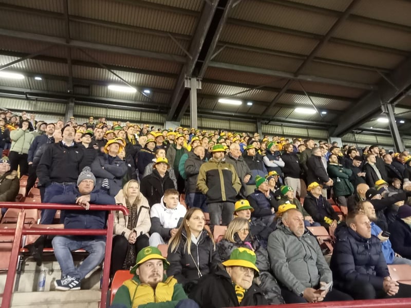Horsham supporters at the historic FA Cup first round clash at Barnsley