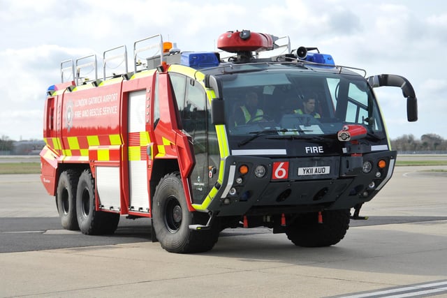 One of the Rosenbauer Panther fire and rescue vehicles at London Gatwick. SR24022701 Pic SR Staff/Nationalworld