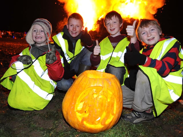 Cuckfield Bonfire Night 2010. Young members of the bonfire society