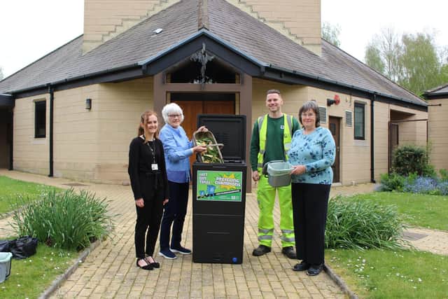 Councillor Toni Bradnum delivers Hot Bin to St Mark's Church Holbrook