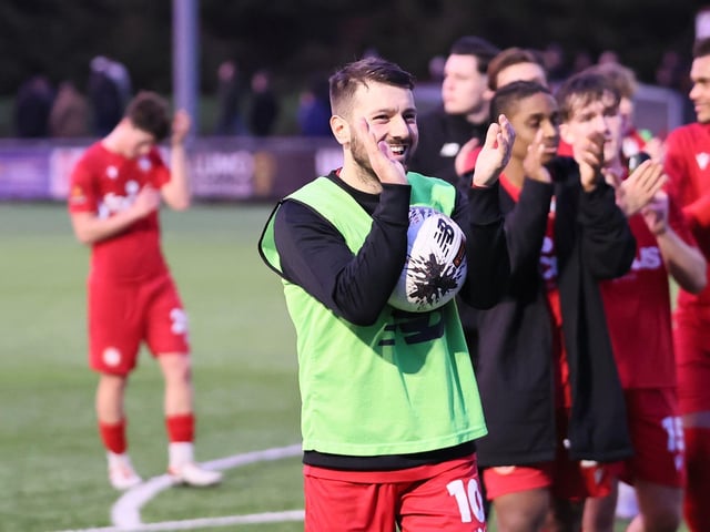 Action from Worthing's 6-4 win at home to Dover in National League South