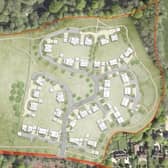 Plans for 49 homes on land to the north of the A272 in Buxted. Pic: contributed