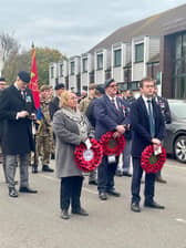 Tom Rutland MP in Shoreham on Remembrance Sunday