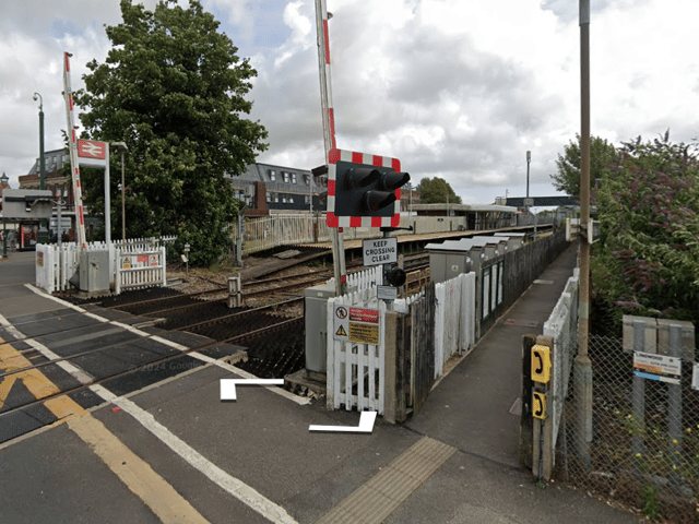 Train passengers faced delays of up to 15 minutes, after a fault with level crossing barriers near Polegate. Photo: Google Street View