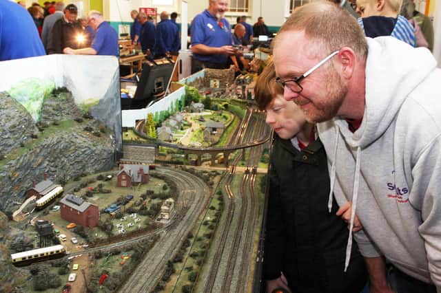 West Sussex N Gauge Model Railway Club's biggest layout, created for the 2019 exhibition. Photo by Derek Martin DM19111030a