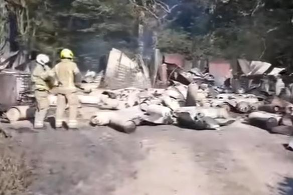 Firefighters at the scene on Wednesday morning. Photo: ESFRS