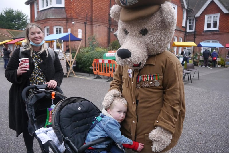 Care for Veterans charity mascot Gifford’ the bear proved popular