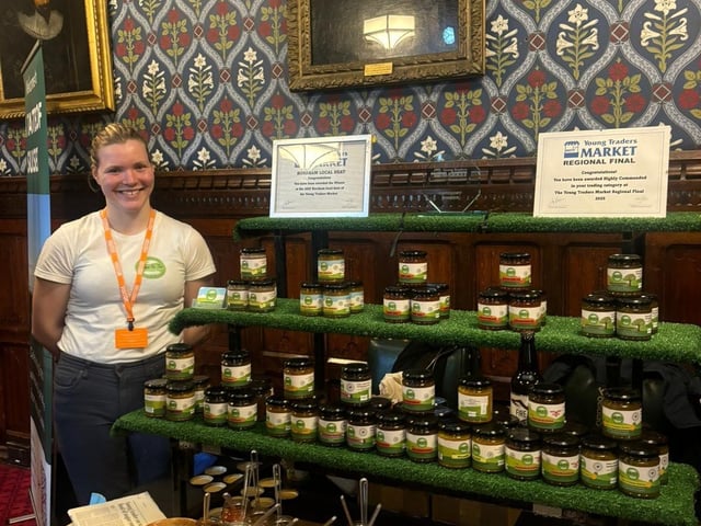 Sarah Griffin, showcasing produce from her business Garden to Jar.