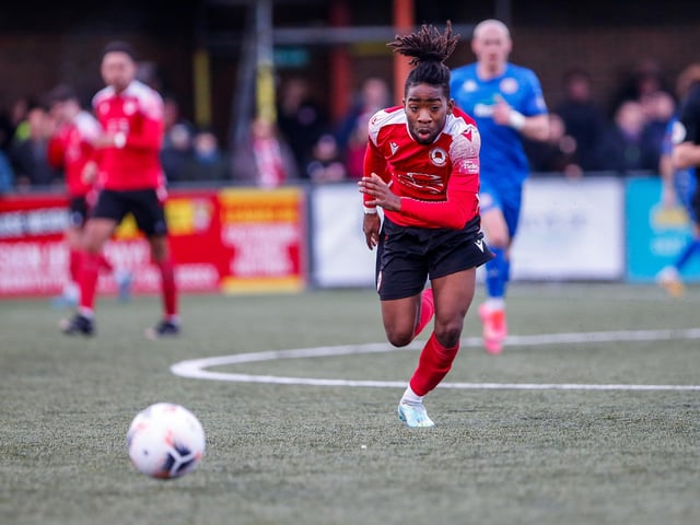 Action from Eastbourne Borough's 2-0 home loss to Worthing in National South