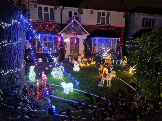 John Wollaston Landscapes and Property Maintenance's animal-themed Christmas lights display has returned for the fourth year running to raise money for Wadars Animal Rescue Charity