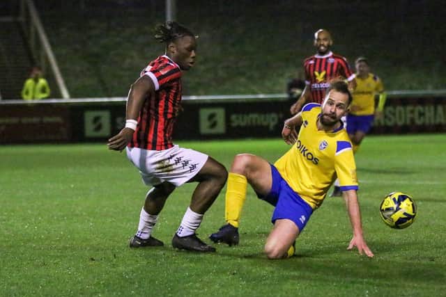 Action from the Lewes v Canvey Island game | Picture: James Boyes