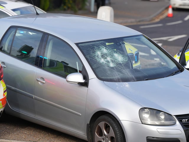 Multiple police cars were involved in an 11-mile pursuit of a vehicle in Sussex, which began in Brighton and ended in Worthing.