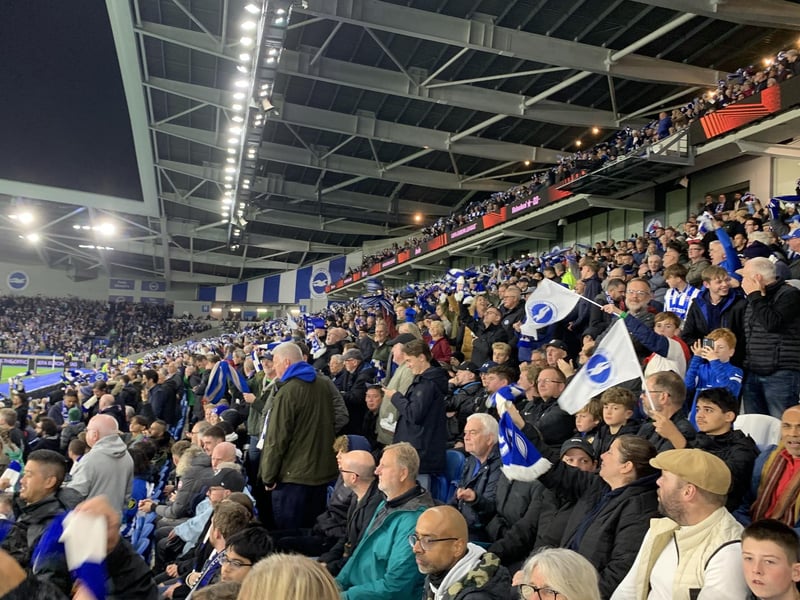 Fans back at their seats ready for the second half.