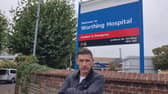Councillor Martin McCabe outside Worthing Hospital