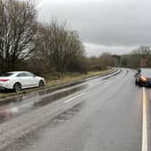 Police were alerted when five cars were reported to have punctures after hitting a massive pothole on the A289 at Steyning