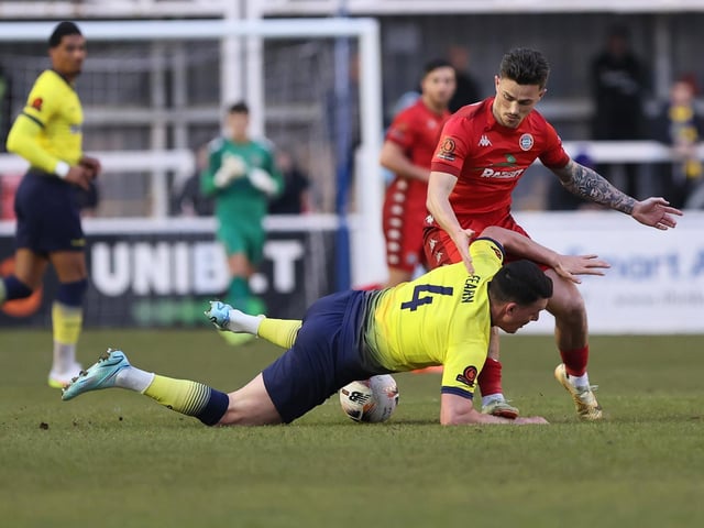 Action from Worthing's 1-0 win at Farnborough in the National League South