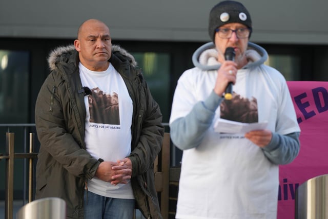 Jay Abatan's family and friends held the vigil outside Brighton police station on Sunday, January 28, 2024