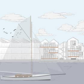 Visualisation by Remi C.T. Studio of the development at 57 River Road, Littlehampton